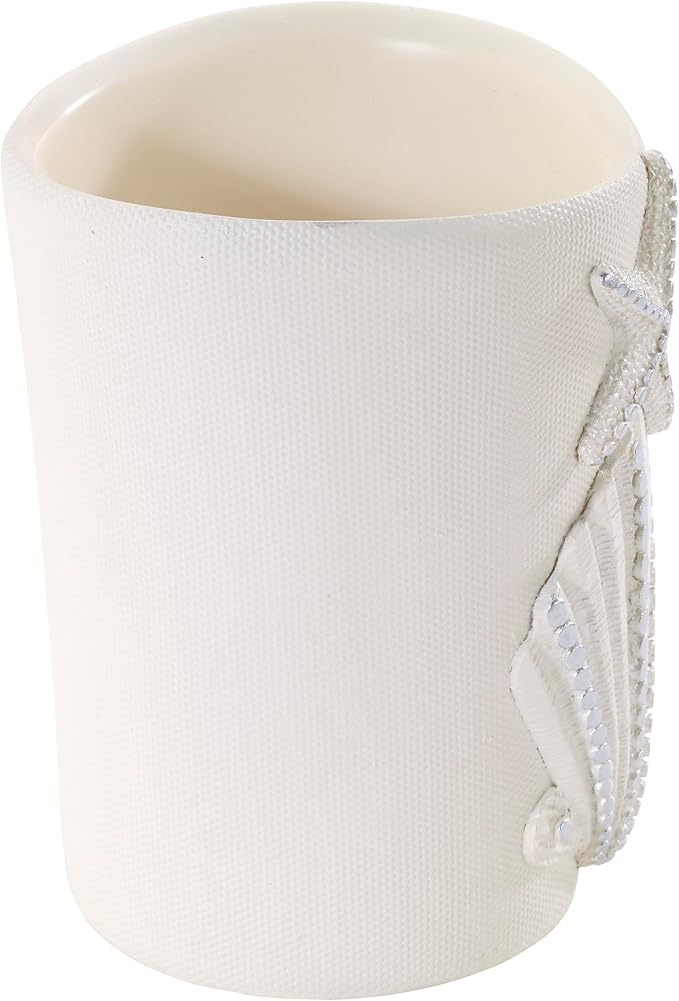 Avanti Linens - Tumbler, Countertop Organizer, Seashell Inspired Bathroom Accessories, Guest Bathroom Essentials (Sequin Shells Collection)