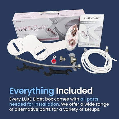 LUXE Bidet NEO 320 - Warm Water, Dual Nozzle, Self-Cleaning, Non-Electric Bidet Attachment for Toilet Seat, Adjustable Water Pressure, Rear & Feminine Wash (Rose Gold)