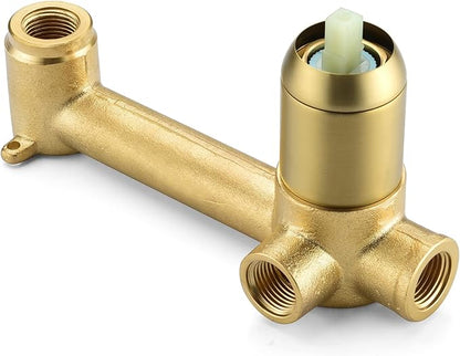 SUMERAIN Brushed Gold Bathroom Faucet Brass Wall Mount Faucet Single Handle with Rough in Valve