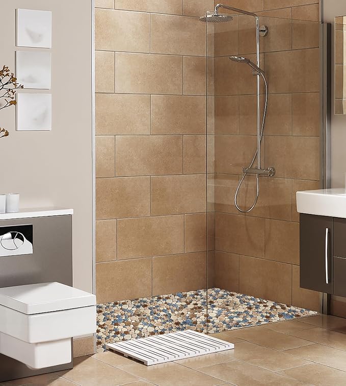 Yosemite Matte Pebble Stone Tiles for Shower Floor Bathroom Mosaic Tile Extremely Non Slip [5 Sheets]