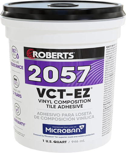 Roberts 2057-0 1 Quart Vinyl-Composition and Vinyl-Asphalt Structurally Sound Plywood of Underlayment Quality Tile Adhesive