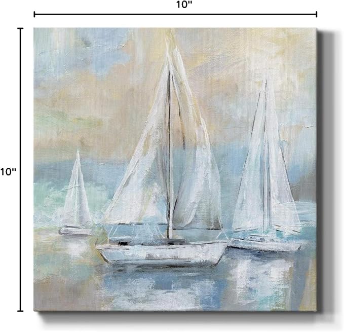 Renditions Gallery Sail Away Wall Art, Premium Gallery Wrapped Canvas Decor, Ready to Hang, 10 in H x 10 in W, Made in America Print