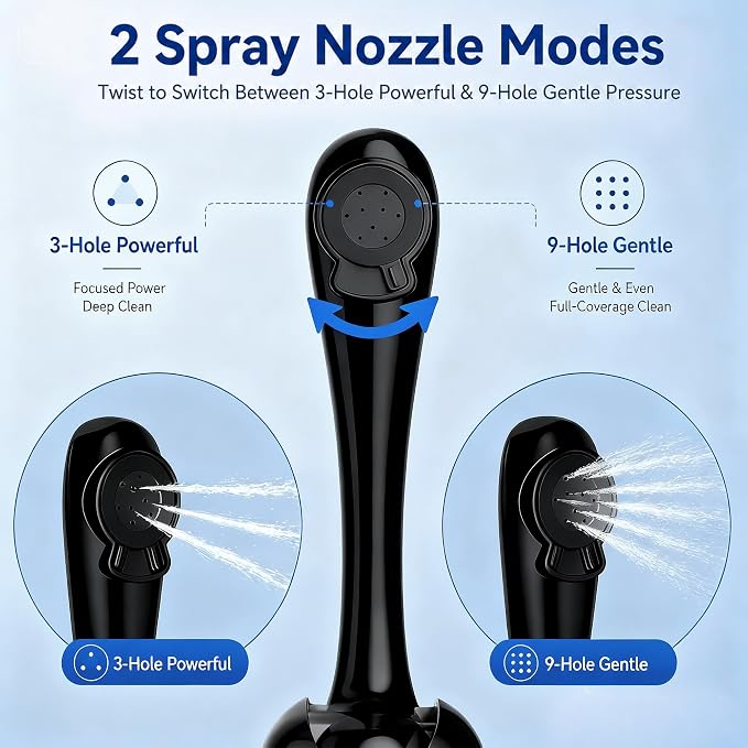 Xavilo Travel Portable Electric Bidet, 3 Pressure Levels & 2 Spray Modes | 150° Foldable Nozzle, 350ml Tank, 100 Uses/Charge, 60°C Warm Water Safe, IPX7 Waterproof, Handheld Sprayer for Home & Camping