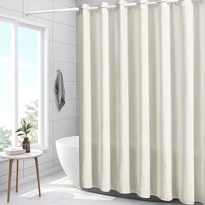 Beige Shower Curtain No Hooks Needed,Polyester Fabric Long Shower Curtain Liner 78 Length with 10 Plastic Split Grommets,Machine Washable & Waterproof Bathroom Curtains with Hotel Style,78x78 Inch