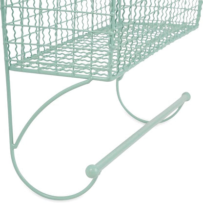 DII Rustic Bathroom Décor, Metal Storage, Large Towel Bar, Aqua