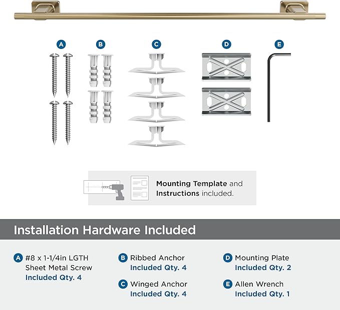 Amerock Bronx Golden Champagne 24 inch (610mm) Towel Bar, BH26615BBZ