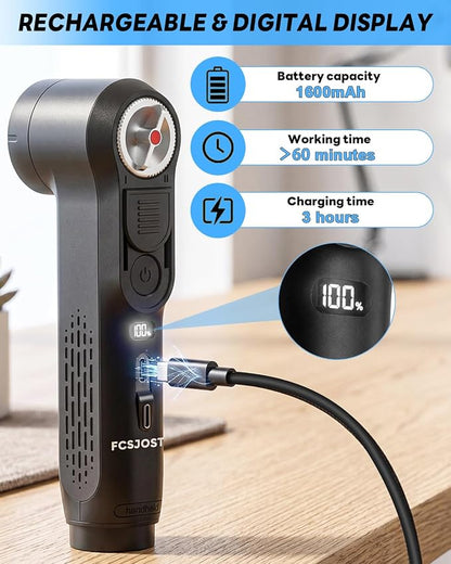 Portable Bidet for Travel, Electric Rechargeable Bidet with 1600mAh Battery, 2.5L Tank, Dual Spray Modes (Jet/Shower), IPX6 Waterproof Personal Hygiene Sprayer for Home, Camping, Women, Men