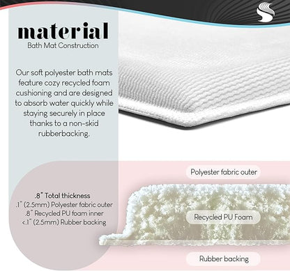 Stupell Industries Home Mosaic Pattern Plush Bathroom Mat & Bath Rug, Soft Quick-Dry Non-Slip Bathroom Rug with Recycled Foam Cushion, Geometric Tile Pattern Design by Elizabeth Tyndall, 18"x30"