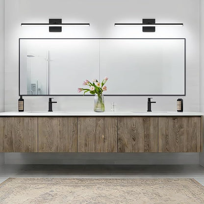 LED Bathroom Vanity Light, Modern Bathroom Light Fixture Over Mirror (Cool White 6000K), Vanity Light Bar with Angle Adjustable, 24 Inch, Black