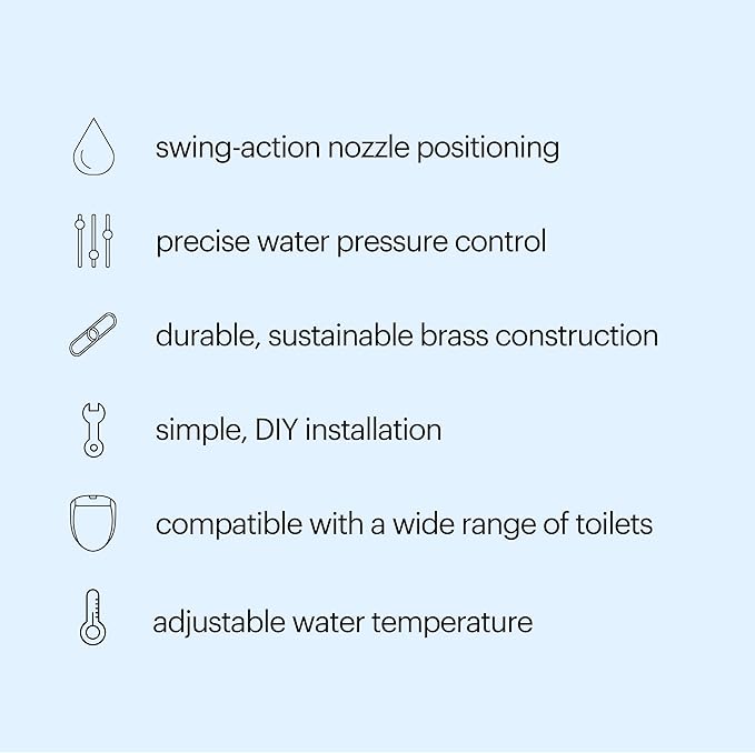 Brondell SMB-25 Side Mounted Manual Bidet Attachment for Toilet Seats with Adjustable Sprayer and Water Pressure, Thin Profile, Chrome (Dual Temperature), X-Large