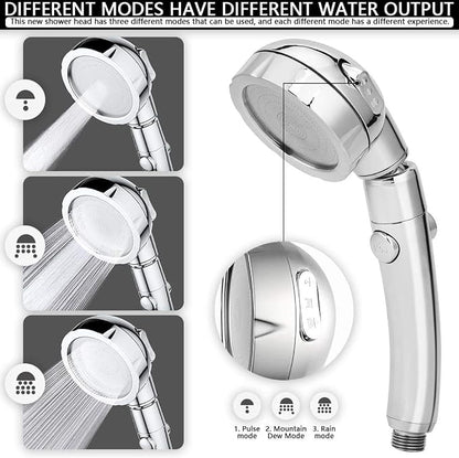 Handheld Shower Head（Without Hose and Bracket） - High Pressure Water Saving 360 Degree Rotating Adjustable Showerhead with ON/Off Switch and 3 Spray Settings RV Camper Bathroom Shower Sprayer