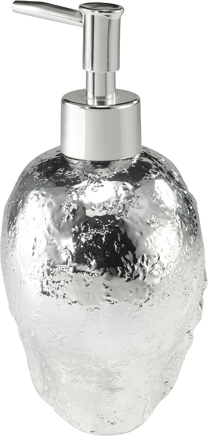 Avanti Linens - Soap Dispenser/Lotion Pump, Guest Bathroom Essentials, Skull Design Bath Decor (Halloween Collection)