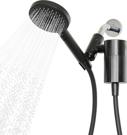 sproos! - Handheld Showerhead, High Performance Filtration, Black | Healthier Hair and Skin - DIY Installation - Renter Friendly - 3 Spray Functions - 70 Inch Hose - High Pressure Performance
