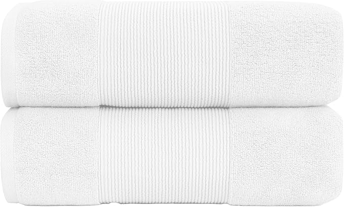 Modern Threads - Air Cloud 2-Pack 100% Zero-Twist Cotton Bath Sheet Set - Super Absorbent & Quick Dry - 500 GSM - Soft & Plush, White