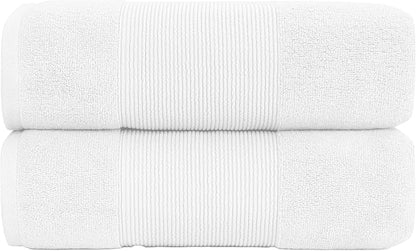 Modern Threads - Air Cloud 2-Pack 100% Zero-Twist Cotton Bath Sheet Set - Super Absorbent & Quick Dry - 500 GSM - Soft & Plush, White