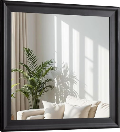 CULER Black Wall Mirror for Bathroom,Rectangle 30 x 30 inch Vanity Mirror | Square Hanging Mirrors for Living Room,Bedroom,Entryway