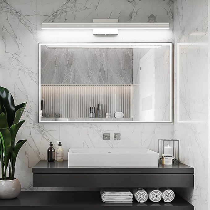 Ralbay 40inch Brushed Nickel Vanity Light with 5 Color Temperature (2700K-6000K) Dimmable Acrylic Metal 36W LED Modern Bathroom Lighting Over Mirror