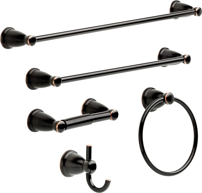 Franklin Brass Kinla (1-Pack) Toilet Paper Holder Oil Rubbed Bronze Tissue Roll Holder for Bathroom Organization and Storage Spring-Loaded Toilet Tissue Holder Wall Bathroom Accessories KIN50-OB1