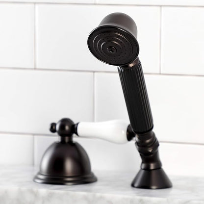 Kingston Brass KSK3355PLTR Deck Mount Hand Shower with Diverter for Roman Tub Faucet, Oil Rubbed Bronze