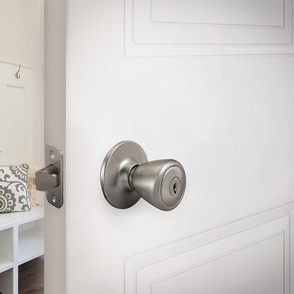 Design House 781922 Tulip Keyed Entry Door Knob Satin Nickel