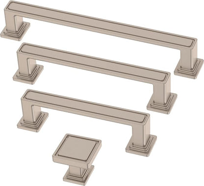 Franklin Brass 10 Pack Brushed Nickel Cabinet Handles 3 inch (76mm) Kitchen Cabinet Handles and Drawer Pulls for Cupboards and Dressers | Recessed Square