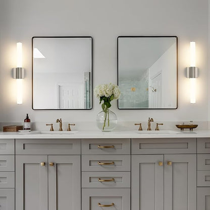 Brushed Nickel Bathroom Light Fixture 5CCT Dimmable 18W Led Bathroom Vanity Lights Over Mirror Modern Bath Lights for Mirror