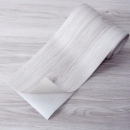 Art3d Wood Textured Peel and Stick Vinyl Floor Tiles, 40-Pack, White/Grey