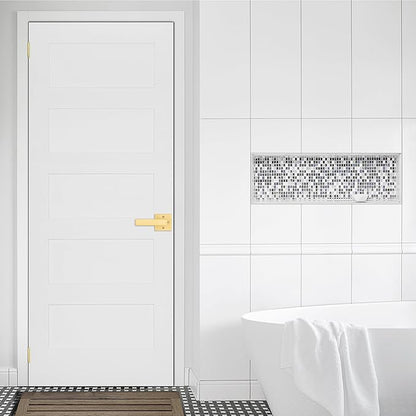 Kwikset Singapore Interior Privacy Door Handle with Lock, Door Lever for Bathroom and Bedroom, Satin Brass Reversible Keyless Push Button Lock Door Lever, with Microban Protection
