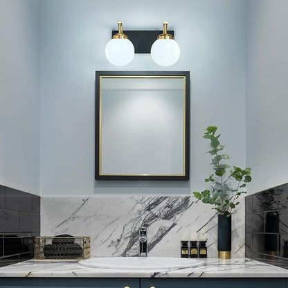 Bathroom Vanity Light Fixtures Over Mirror Modern Sand Black Gold 2 Lights Wall Sconce Vanity Light for Bathroom Lighting