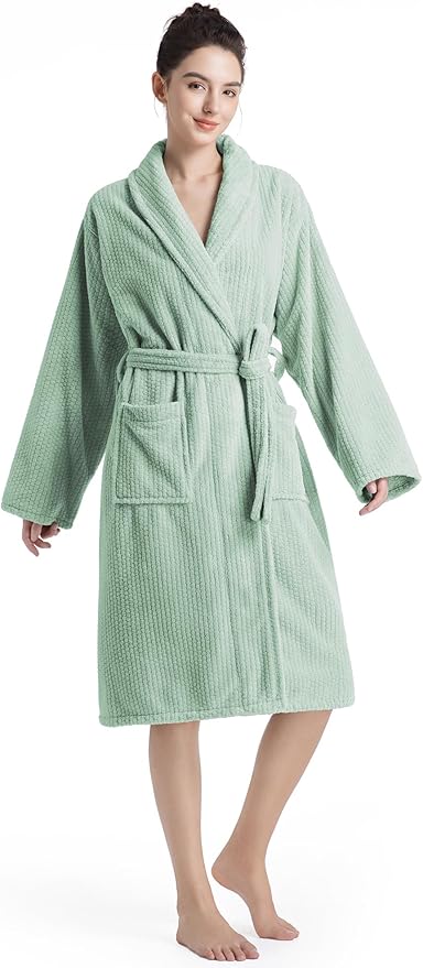 Plush Bath Robes For Women After Shower,Soft Long Towel Robe,Quick Dry&Warm Womens Bathrobe