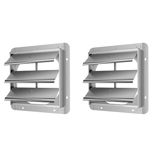 Simple Deluxe 12-Inch Square Aluminum Automatic Gravity Shutter Louver Vent, Silver,2-Pack
