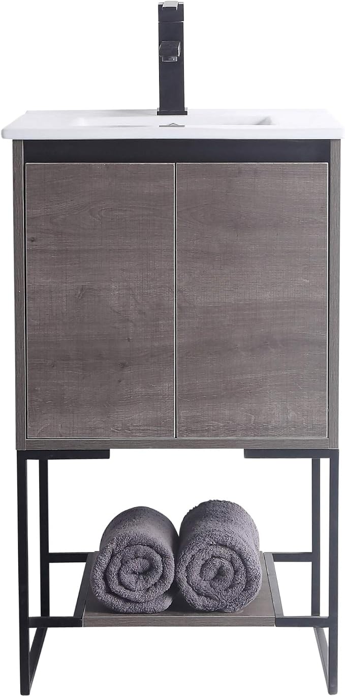 20 Inch Bathroom Vanity with Sink - Modern Knob Free Design, Elegant Space-Saving Solution for Your Bathroom - Durable, Bathroom Vanities for a Contemporary Look - Urbania Collection
