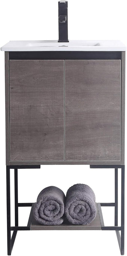 20 Inch Bathroom Vanity with Sink - Modern Knob Free Design, Elegant Space-Saving Solution for Your Bathroom - Durable, Bathroom Vanities for a Contemporary Look - Urbania Collection