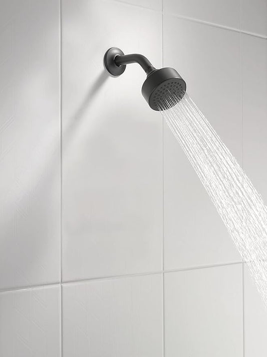 Delta Faucet Modern 3.5-inch Single-Spray Shower Head, Black Round Shower Head, High Pressure Shower Head, 1.75 GPM Flow Rate, Matte Black RP101842BL
