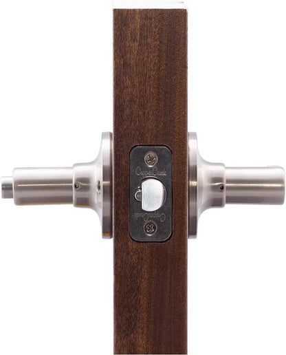 Copper Creek DL1241SS Daley Push Button Keyed Entry Door Lever, Satin Nickel