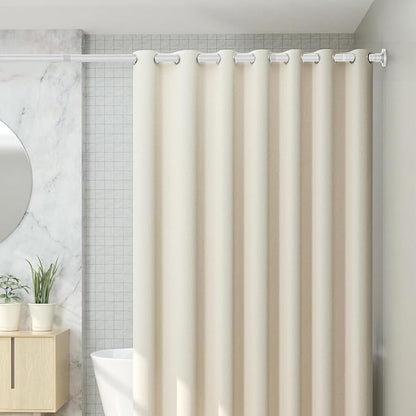CorkLatta White Shower Curtain Rod 31 to 80 Inch,1 Inch Diameter Adjustable Spring Tension Stainless Steel Telescoping Rod,Easy Install,No Rust | Stainless Steel Tension Curtain Rod Non slip, No Drill Shower Rods for Bathroom,Easy Install