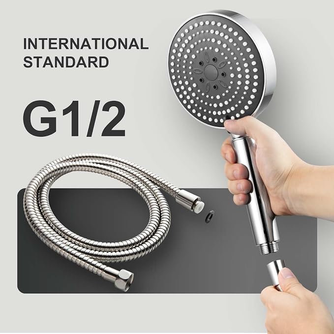 OFFO Filtered Shower Head with Handheld, 20 Stage Shower Head with Filters for Hard Water with 60" Stainless Steel Hose & Holder, 6 Modes High Pressure Shower Head to Remove Chlorine, Chrome