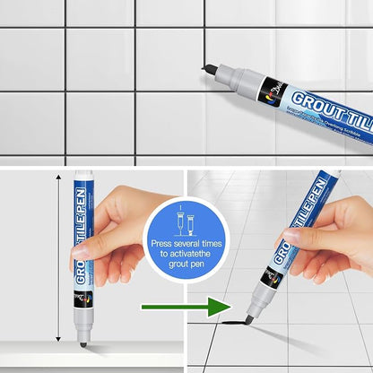 DWIL Tub Paint, Tub and Tile Refinishing Kit 33oz with Tools and 2 Grout Pen, White Bathtub Paint Water Based &Low Odor, Easy to Use Sink for Bathroom Kitchen, Semi-Gloss White, 50-55sq.ft