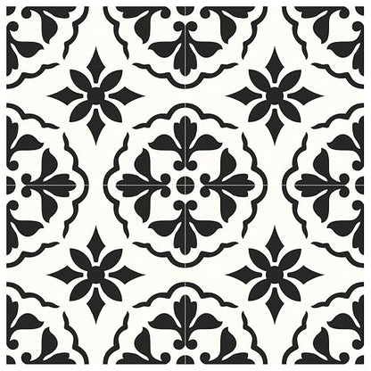 MORCART Peel and Stick Floor Tile, Self-Adhesive DIY Vinyl Flooring, Removable and Waterproof Tile Sticker for Bathroom, Kitchen, Wall, Fireplace (20PCS,7.87" x 7.87", Black Retro Design)