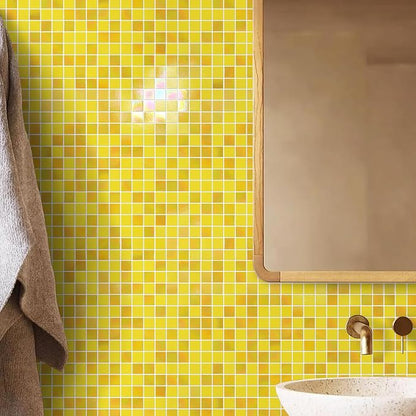 11.5 sq.ft Yellow Glass Mosaic Tile for Bathroom, Pool, Kitchen Backsplash | Waterproof Wall & Floor Tile. Heat & frost resistant outdoors. Mesh-mounted easy install. Use any grout. Easy clean. 10pcs.