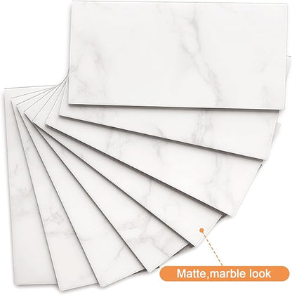 VAOVI Matte Peel and Stick Tiles Bathroom Wall(23pcs,Carrara White)