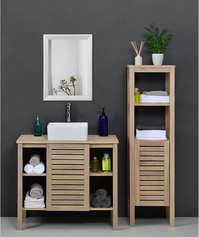 AAZZKANG Rectangular Wall Mirror Wood Framed Small Hanging Mirrors | Decorative Farmhouse Bedroom Bathroom Living Room Entryway Home Decor