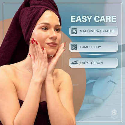 Luxe 2-Piece Bath Towel Set – Large Soft Cotton Towels, Absorbent, Durable & Skin-Friendly, Machine Washable, 27 x 54 in (Velvet Wine)