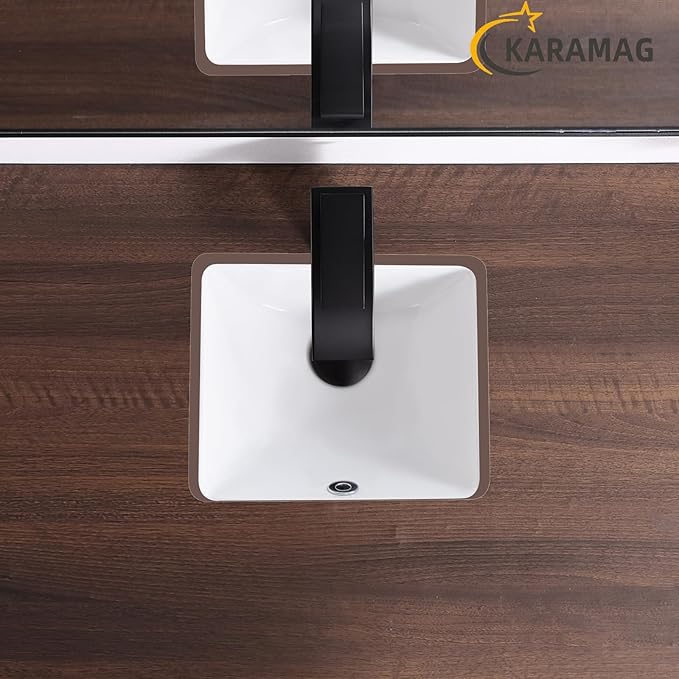 12 Inch Small Undermount Bathroom Sink Rectangle Undermount Sink White Ceramic Under Counter Bathroom Sinks with Overflow (12.0"x10.6")
