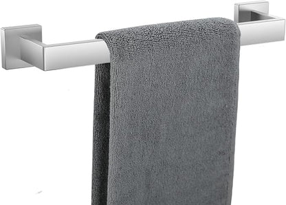 Towel Bar for Bathroom 16 Inch Brushed Nickel Towel Holder 12/16/20/24/28/32/36 Inch Stainless Steel SUS304 Rustproof Towel Rack Modern Square Towel Rod for Bathroom Wall (1, Brushed Nickel, 16 Inch)