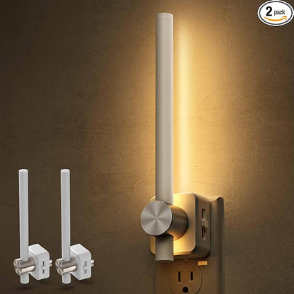 L LOHAS LED Night Light, Night Lights Plug into Wall, Bathroom Nightlight | 2 Pack, 0-200LM, Dusk to Dawn Sensor 2W Dimmable Nightlights, Soft White 3000K, Modern Nightlight for Adults Mirror Restroom