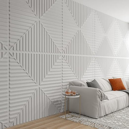 Art3d 24-Pack 2 x 2 ft 3D Textured Drop Ceiling Tiles, 24 x 24 in, White | PVC, Lightweight, No Sag and Breakage, Compatible with Grid System, Perfect for Basement, Kitchen & Bathroom