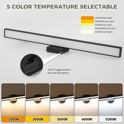Black Vanity Light for Bathroom Dimmable 5CCT Bath Light Fixtures | Modern Vanity Light Bar 32.28 inch LED Wall Lamp