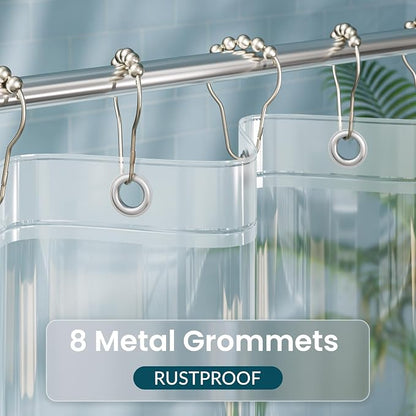 Titanker Stall Shower Curtain Liner 48x72, Clear Lightweight PEVA Shower Curtains for Bathroom, Waterproof Single Shower Liner with 2 Magnets and Rustproof Grommet Holes