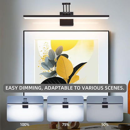 MantoLite 24'' Picture Lights Wall Vanity Lights Bathroom 12W LED Dimmable Modern Mirror Wall Lights Bedroom Adjustable Swing arm Bathroom Lighting Fixture Touch dimming